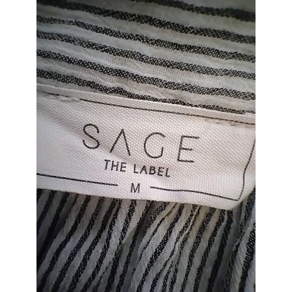 Sage The Label Women's Size M Pinstripe Off-Shoulder Blouse Shrug‎ Top - Picture 4 of 5